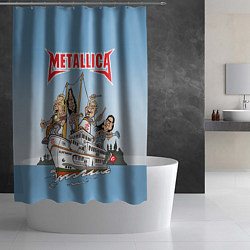 Шторка для душа Metallica - on the ship, цвет: 3D-принт — фото 2