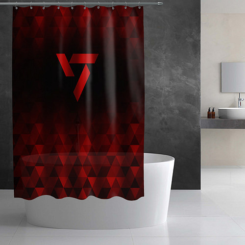 Шторка для ванной Seventeen red poly / 3D-принт – фото 2