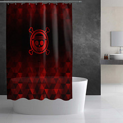 Шторка для душа One Piece red poly, цвет: 3D-принт — фото 2