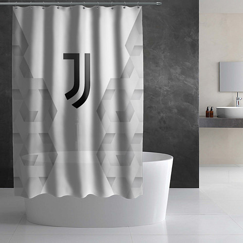 Шторка для ванной Juventus white poly / 3D-принт – фото 2