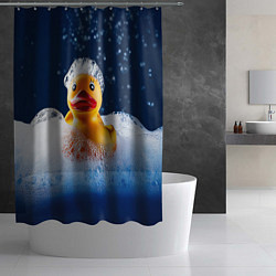 Шторка для душа Резиновая уточка в мыльной пене, цвет: 3D-принт — фото 2