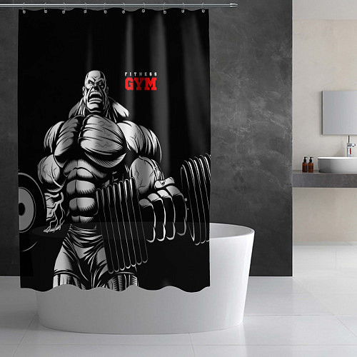 Шторка для ванной Fitness GYM - jock / 3D-принт – фото 2