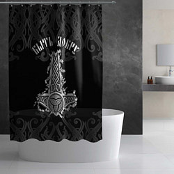 Шторка для душа Молот Мьёльнир - быть добру, цвет: 3D-принт — фото 2