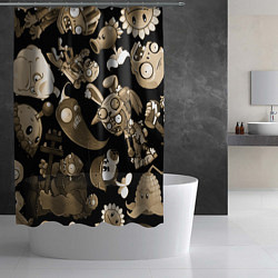 Шторка для душа Растения против зомби в бежевом цвете, цвет: 3D-принт — фото 2