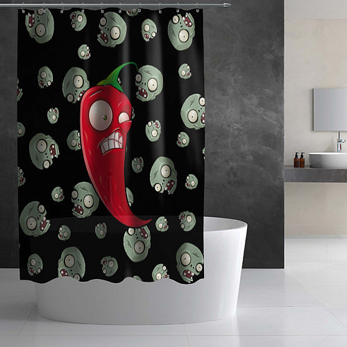 Шторка для ванной Перчик из игры растения против зомби / 3D-принт – фото 2