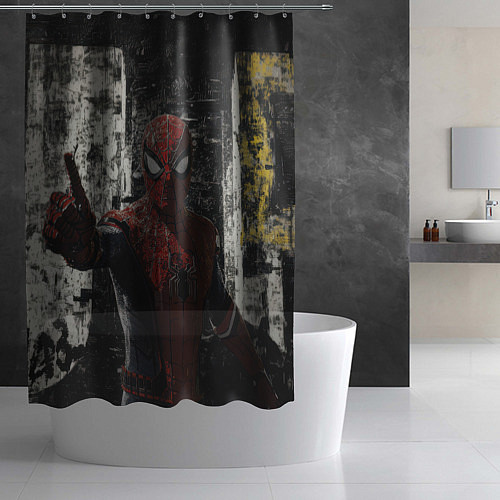 Шторка для ванной Spider man night / 3D-принт – фото 2