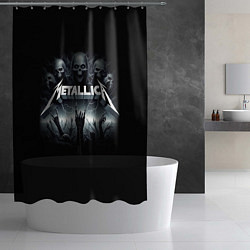Шторка для душа Metallica thrash metal - gesture, цвет: 3D-принт — фото 2