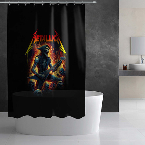 Шторка для ванной Metallica - James Alan Hatfield / 3D-принт – фото 2