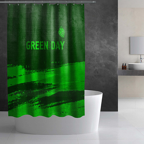 Шторка для ванной Green Day - green gradient посередине / 3D-принт – фото 2