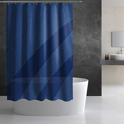 Шторка для душа Синий текстурный с полосой, цвет: 3D-принт — фото 2
