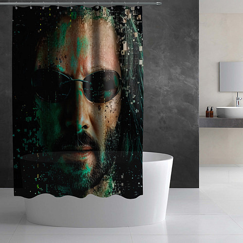 Шторка для ванной Matrix - Keanu Reeves / 3D-принт – фото 2