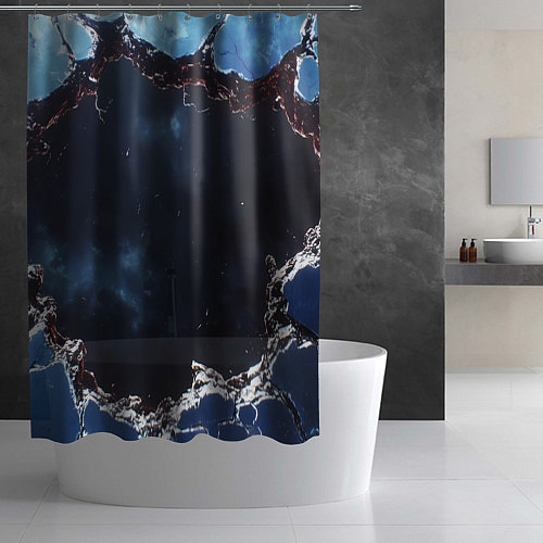 Шторка для ванной Объемная дыра в стене текстура / 3D-принт – фото 2