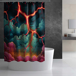 Шторка для душа Молнии в виде разлома, цвет: 3D-принт — фото 2