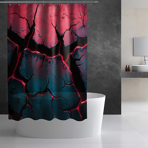Шторка для ванной Объемные разломы текстура / 3D-принт – фото 2