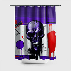 Шторка для душа Пурпурный зловещий череп, цвет: 3D-принт