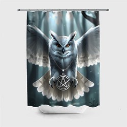 Шторка для душа Лес и белая сова, цвет: 3D-принт