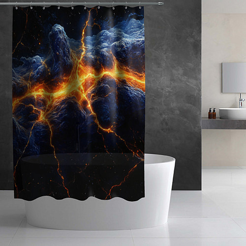 Шторка для ванной Молнии в разбитом небе / 3D-принт – фото 2