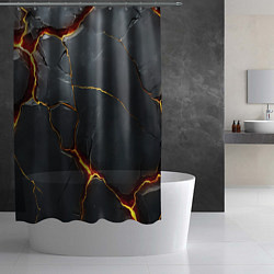 Шторка для душа Серая текстура с золотым изломом, цвет: 3D-принт — фото 2