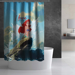 Шторка для душа Ariel I love the ocean - русалка - beautiful big p, цвет: 3D-принт — фото 2