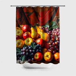 Шторка для душа Фруктовый натюрморт, цвет: 3D-принт