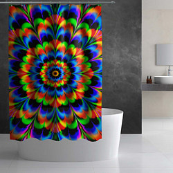 Шторка для душа Оптические иллюзии психоделика, цвет: 3D-принт — фото 2