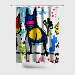 Шторка для душа Веселые зверята, цвет: 3D-принт