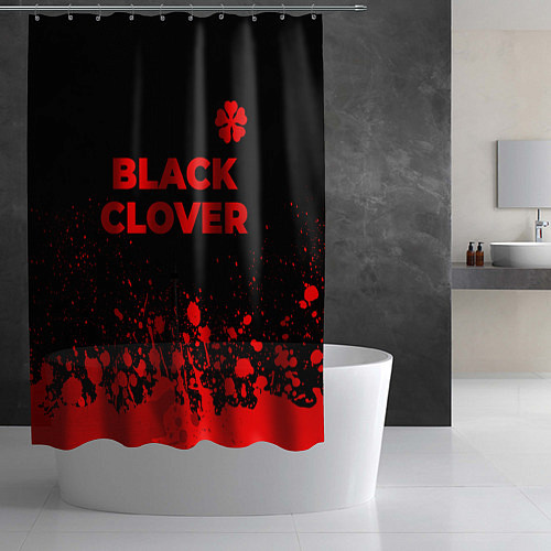 Шторка для ванной Black Clover - red gradient посередине / 3D-принт – фото 2