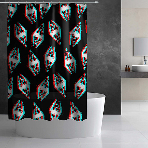 Шторка для ванной Skyrim glitch logo patten / 3D-принт – фото 2