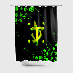 Шторка для душа Doom x fallout кислотное лого, цвет: 3D-принт