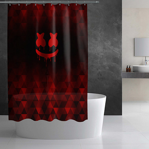Шторка для ванной Marshmello red poly / 3D-принт – фото 2
