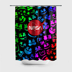 Шторка для душа Marshmello x NASA gradient, цвет: 3D-принт