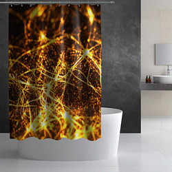 Шторка для душа Текстура золотые нити, цвет: 3D-принт — фото 2