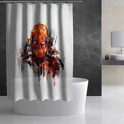 Шторка для душа Дэдпул краски, цвет: 3D-принт — фото 2