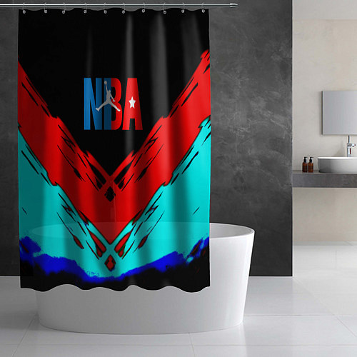 Шторка для ванной NBA краски геометрия / 3D-принт – фото 2