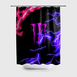 Шторка для душа Monster energy неоновый шторм, цвет: 3D-принт