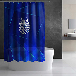 Шторка для душа Disturbed blue poly, цвет: 3D-принт — фото 2