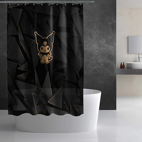 Шторка для ванной Kuromi golden poly / 3D-принт – фото 2