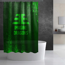 Шторка для душа Imagine Dragons - green gradient, цвет: 3D-принт — фото 2