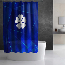 Шторка для душа Black Clover blue poly, цвет: 3D-принт — фото 2