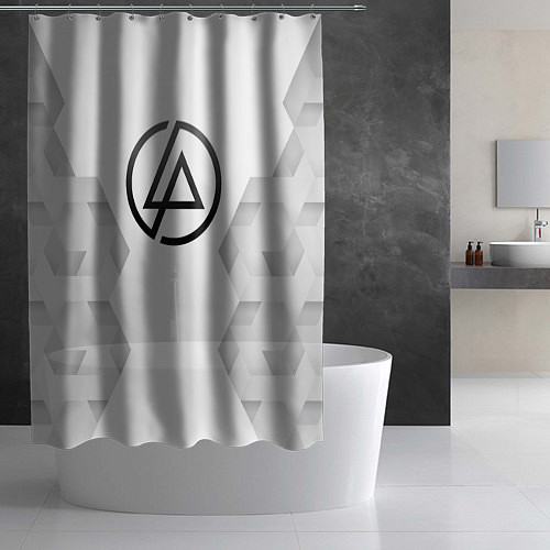 Шторка для ванной Linkin Park white poly / 3D-принт – фото 2