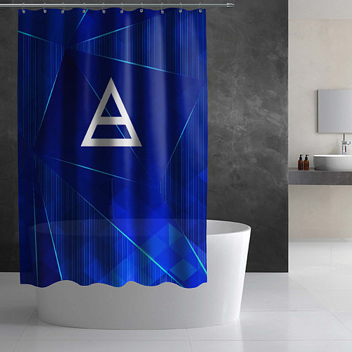 Шторка для ванной Thirty Seconds to Mars blue poly / 3D-принт – фото 2