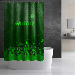 Шторка для душа Skoda - green gradient посередине, цвет: 3D-принт — фото 2