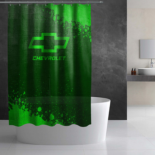 Шторка для ванной Chevrolet - green gradient / 3D-принт – фото 2