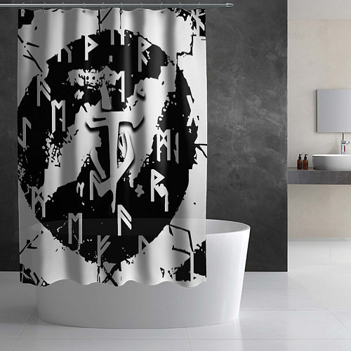 Шторка для ванной Doom символы краски / 3D-принт – фото 2
