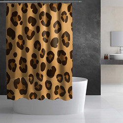 Шторка для душа Коричневые пятна леопарда, цвет: 3D-принт — фото 2