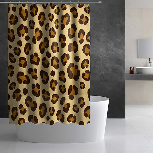 Шторка для ванной Паттерн с пятнами леопарда / 3D-принт – фото 2