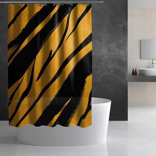 Шторка для ванной Тигровый раскрас / 3D-принт – фото 2