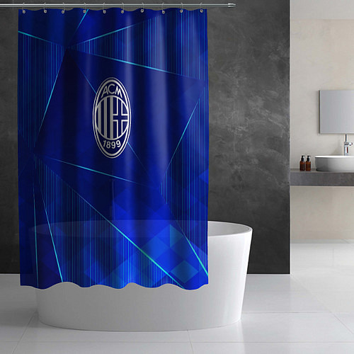 Шторка для ванной AC Milan blue poly / 3D-принт – фото 2