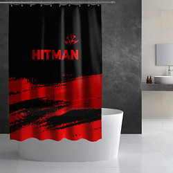 Шторка для душа Hitman - red gradient посередине, цвет: 3D-принт — фото 2