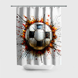 Шторка для душа Футбольный мяч на белом, цвет: 3D-принт